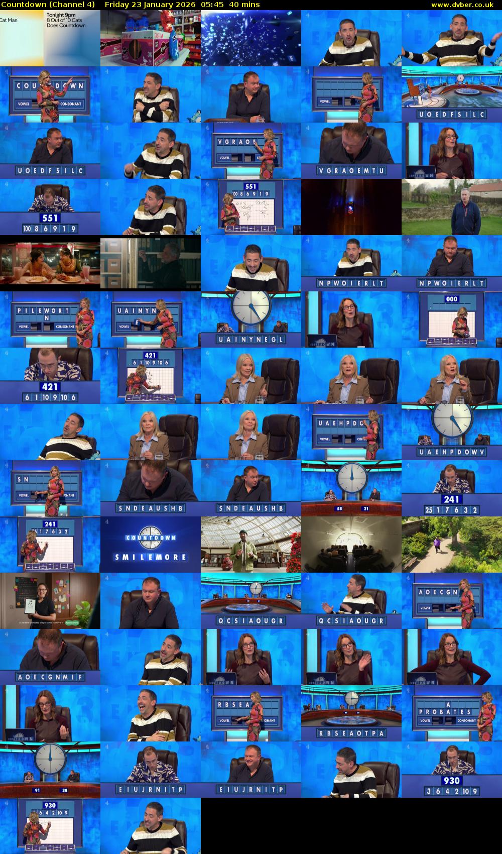 Countdown (Channel 4) Friday 23 January 2026 05:45 - 06:25