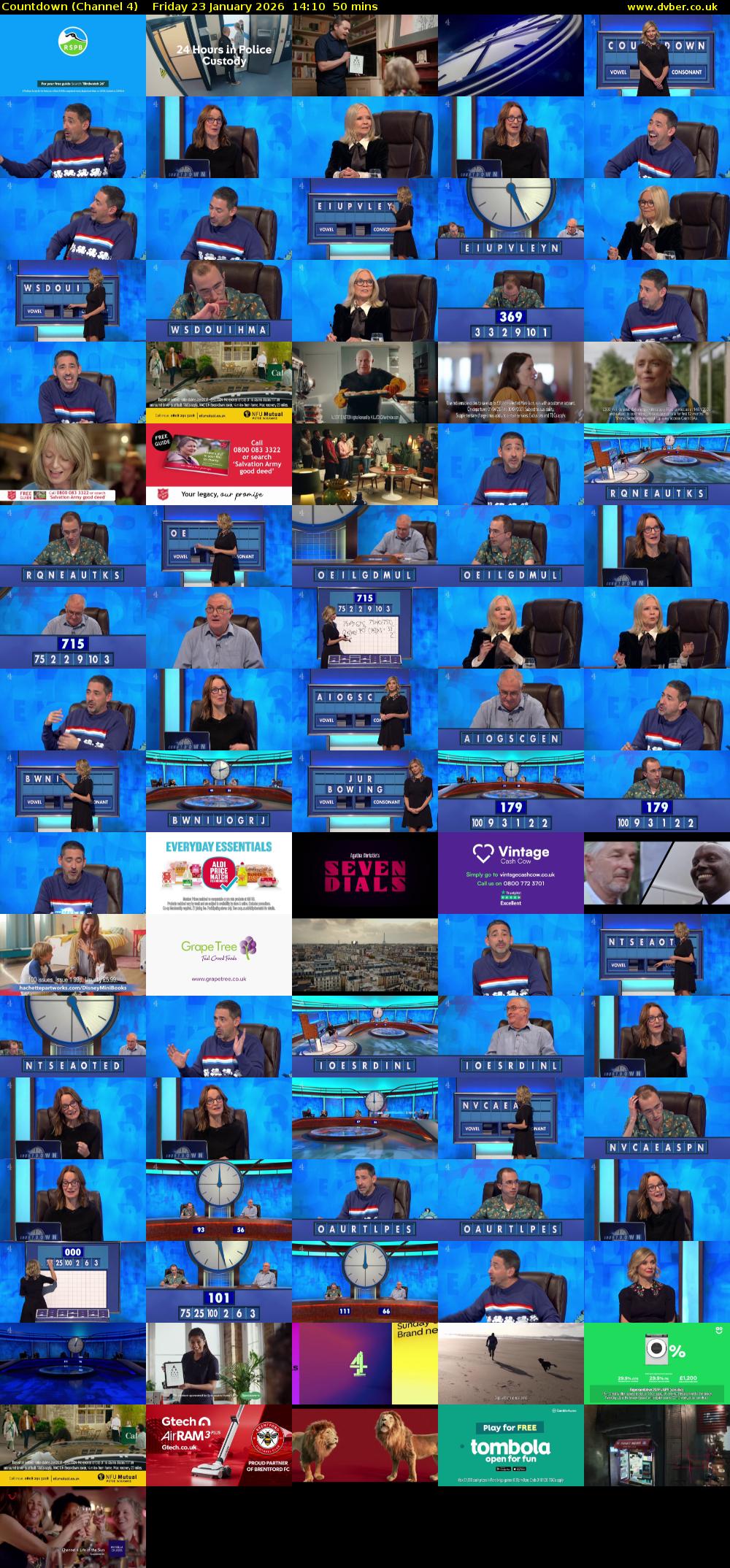 Countdown (Channel 4) Friday 23 January 2026 14:10 - 15:00