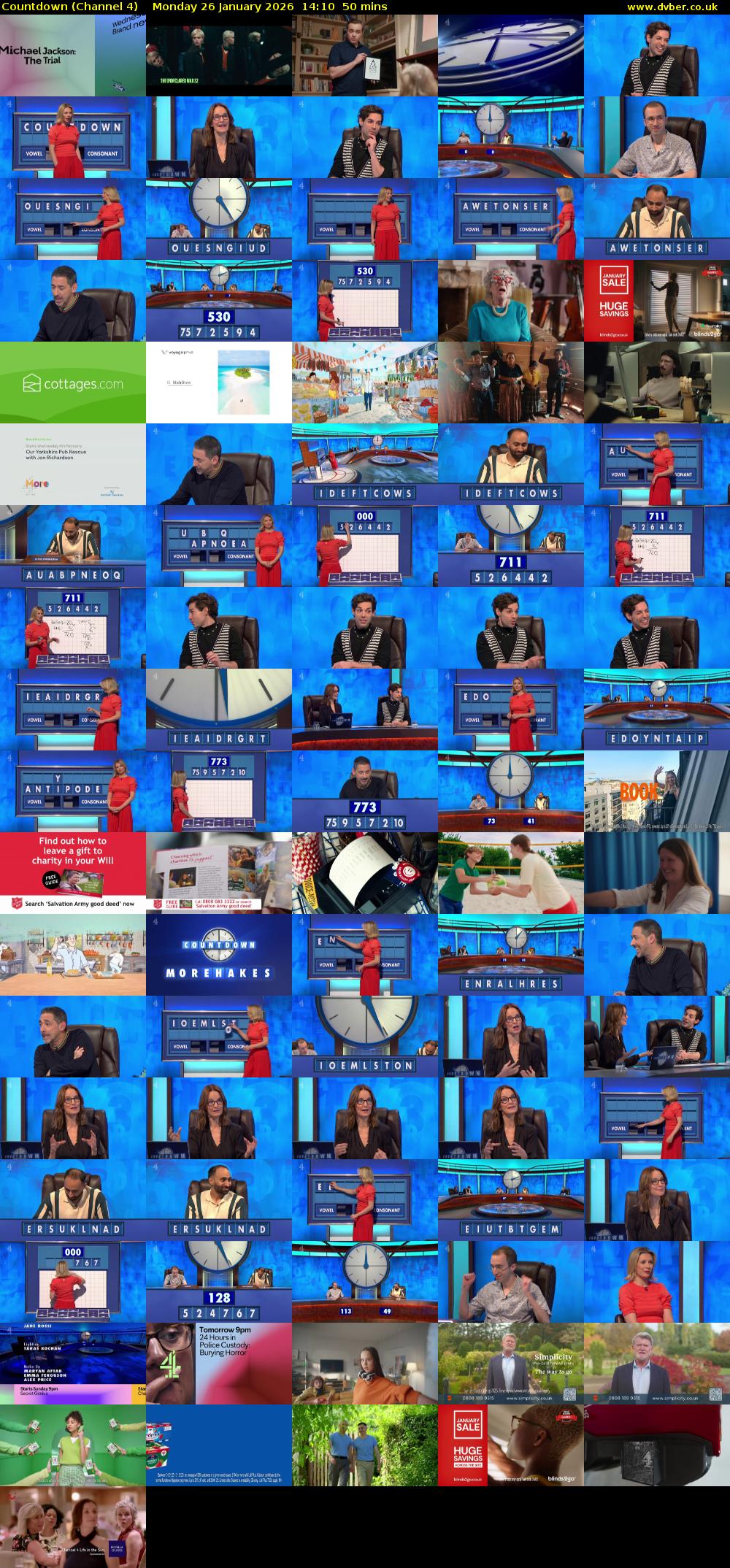 Countdown (Channel 4) Monday 26 January 2026 14:10 - 15:00