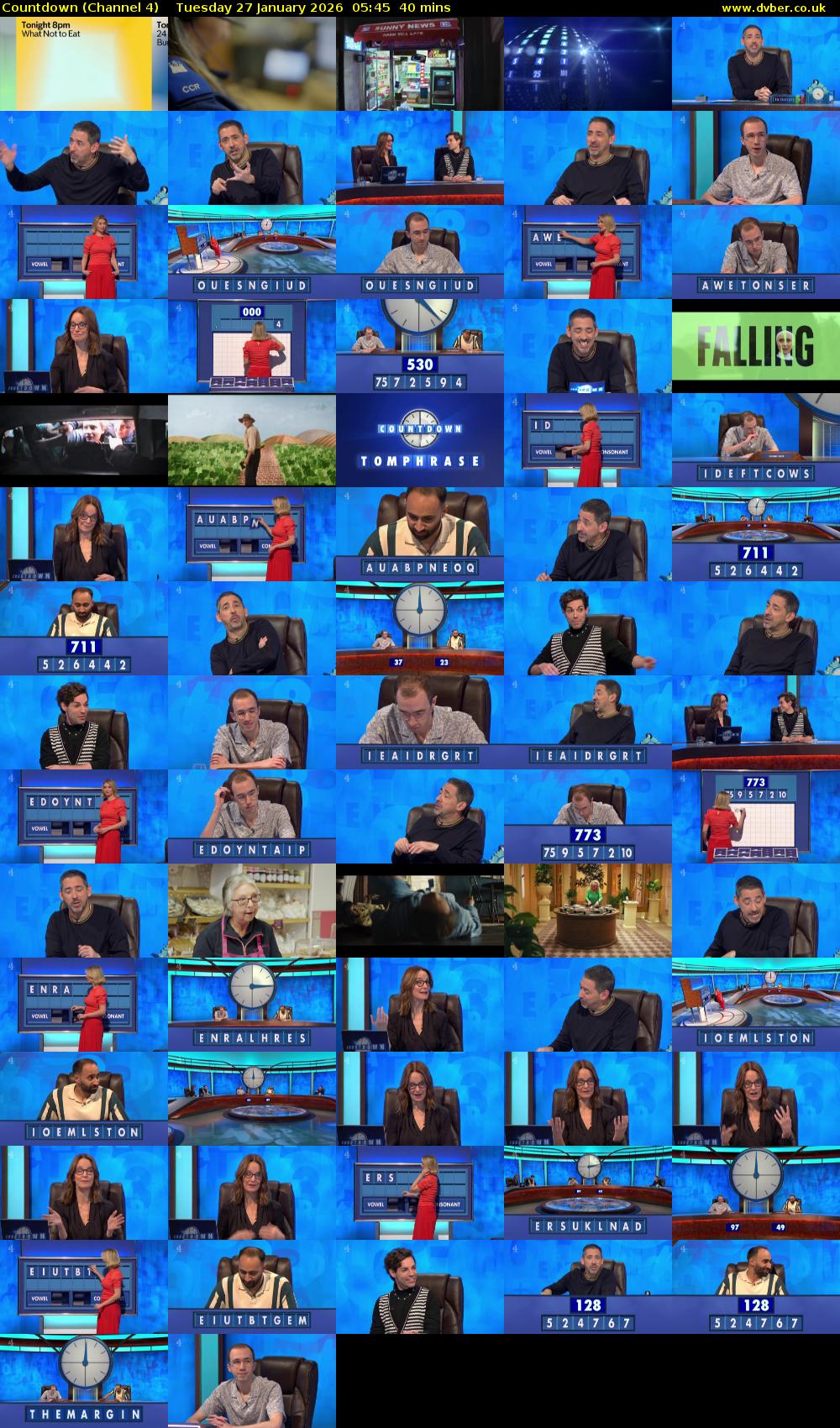 Countdown (Channel 4) Tuesday 27 January 2026 05:45 - 06:25