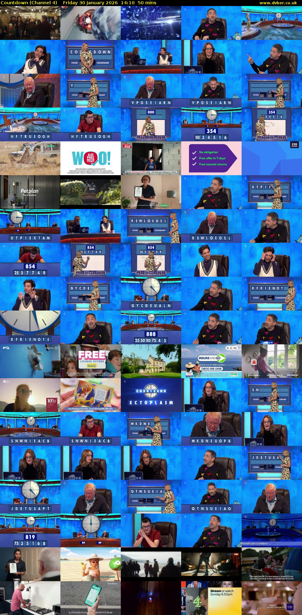 Countdown (Channel 4) Friday 30 January 2026 14:10 - 15:00