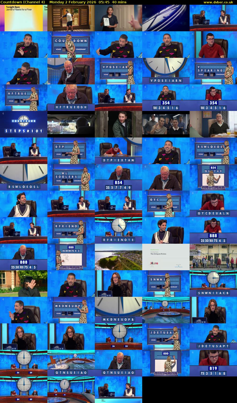 Countdown (Channel 4) Monday 2 February 2026 05:45 - 06:25