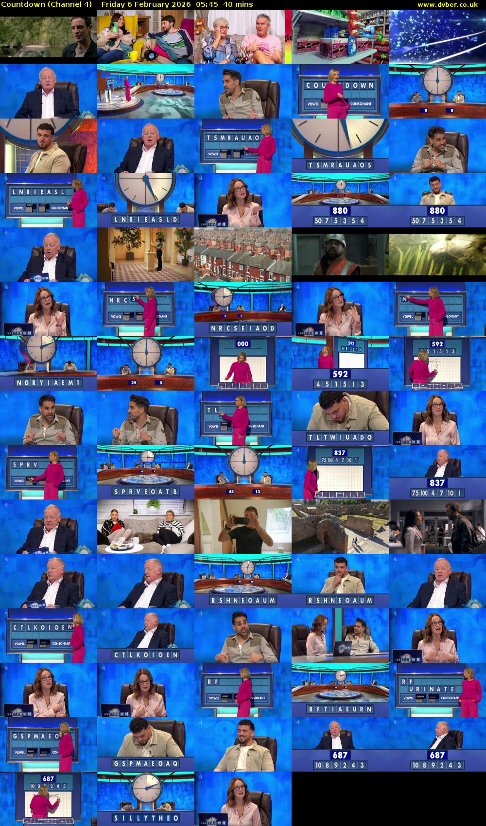 Countdown (Channel 4) Friday 6 February 2026 05:45 - 06:25