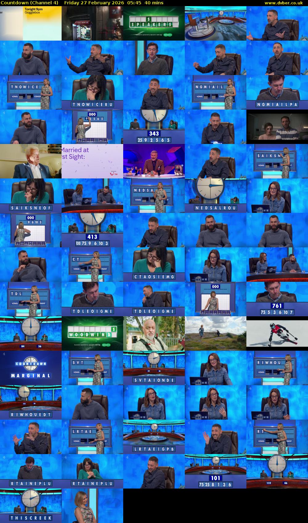 Countdown (Channel 4) Friday 27 February 2026 05:45 - 06:25