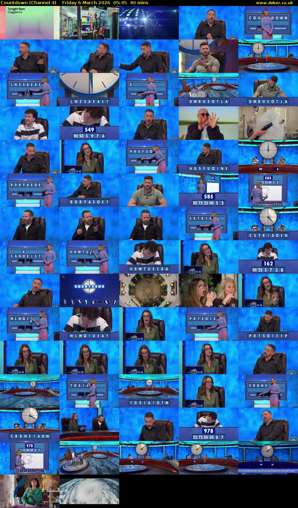 Countdown (Channel 4) Friday 6 March 2026 05:45 - 06:25