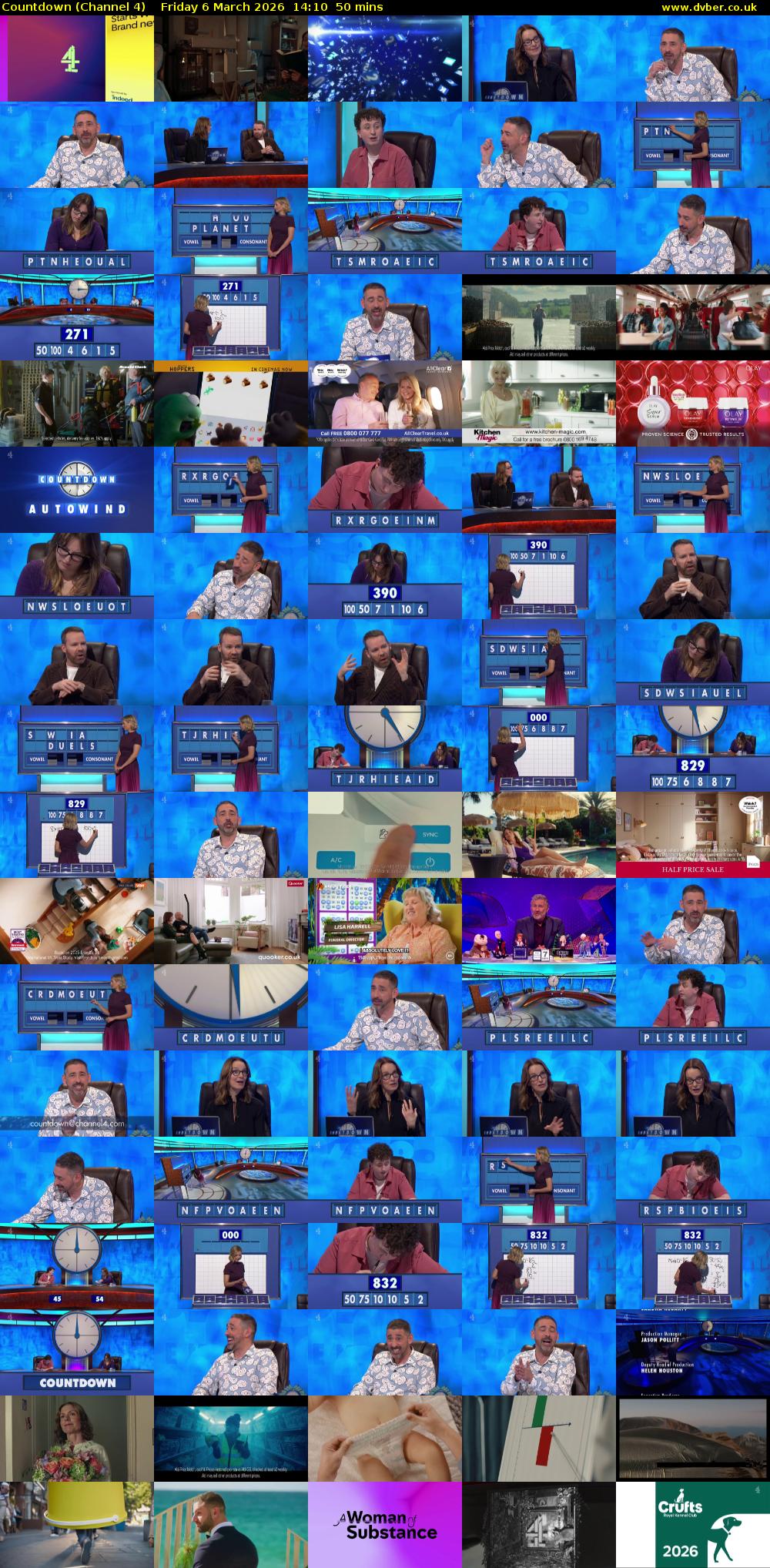 Countdown (Channel 4) Friday 6 March 2026 14:10 - 15:00