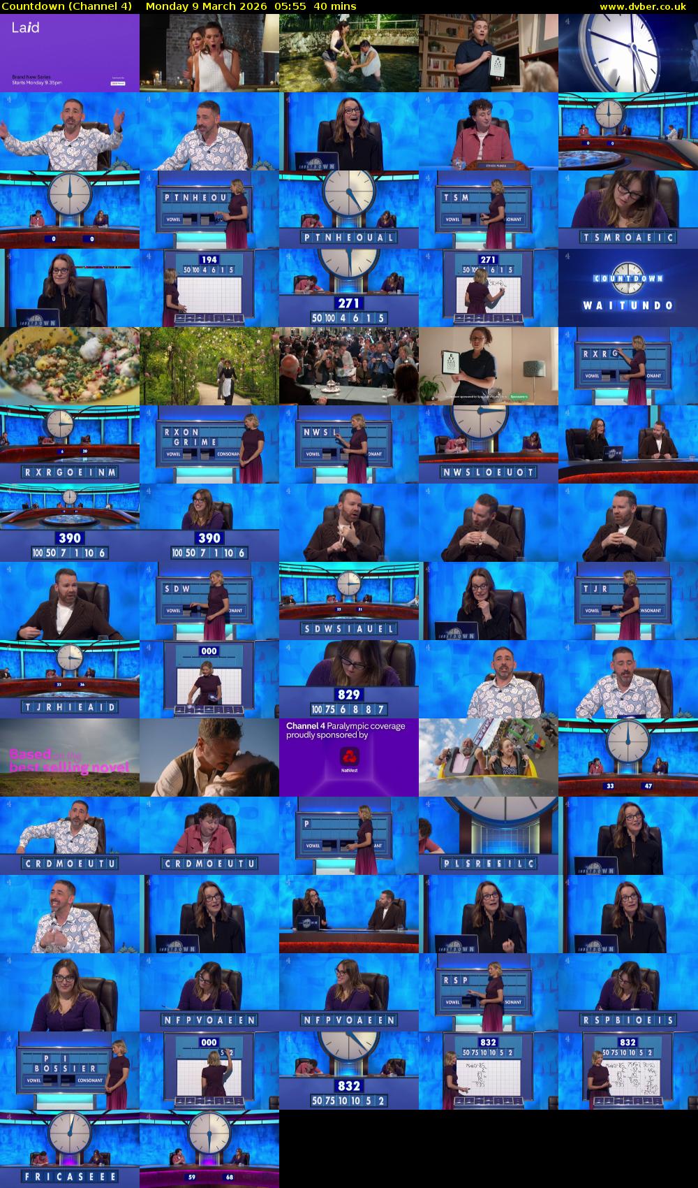 Countdown (Channel 4) Monday 9 March 2026 05:55 - 06:35