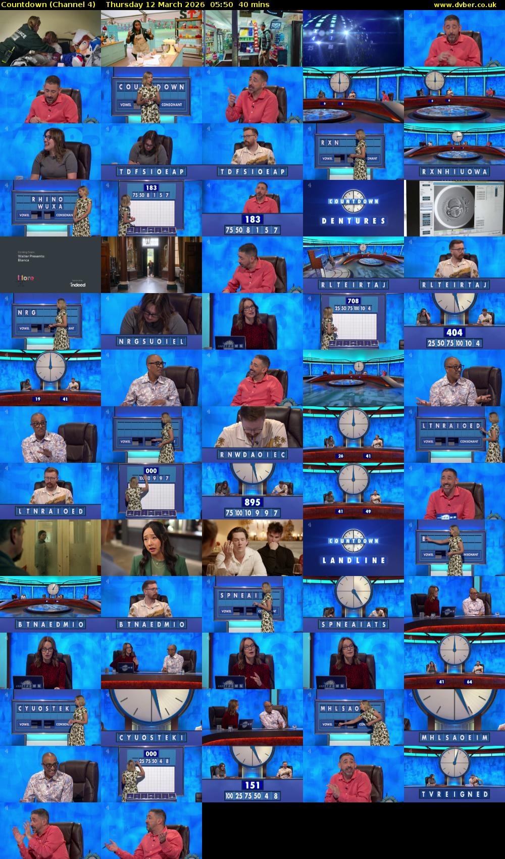 Countdown (Channel 4) Thursday 12 March 2026 05:50 - 06:30