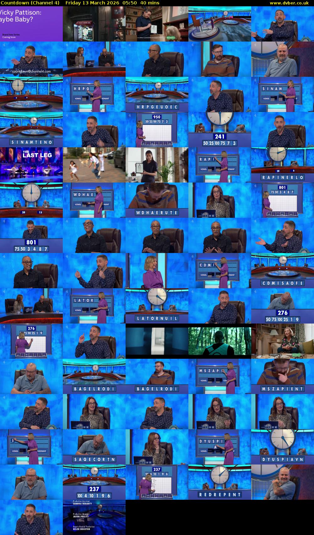 Countdown (Channel 4) Friday 13 March 2026 05:50 - 06:30