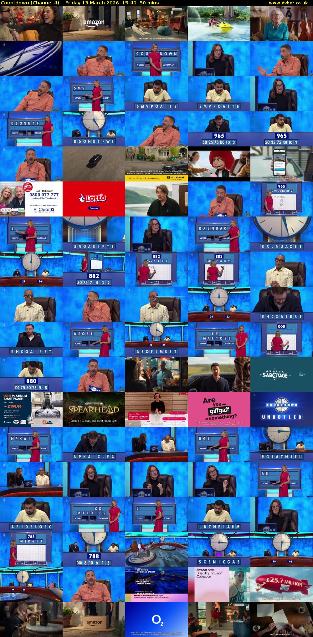 Countdown (Channel 4) Friday 13 March 2026 15:40 - 16:30