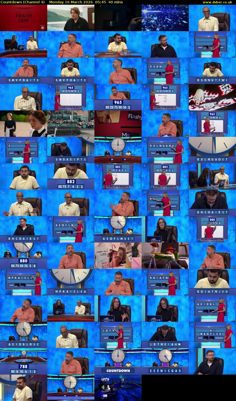 Countdown (Channel 4) Monday 16 March 2026 05:45 - 06:25