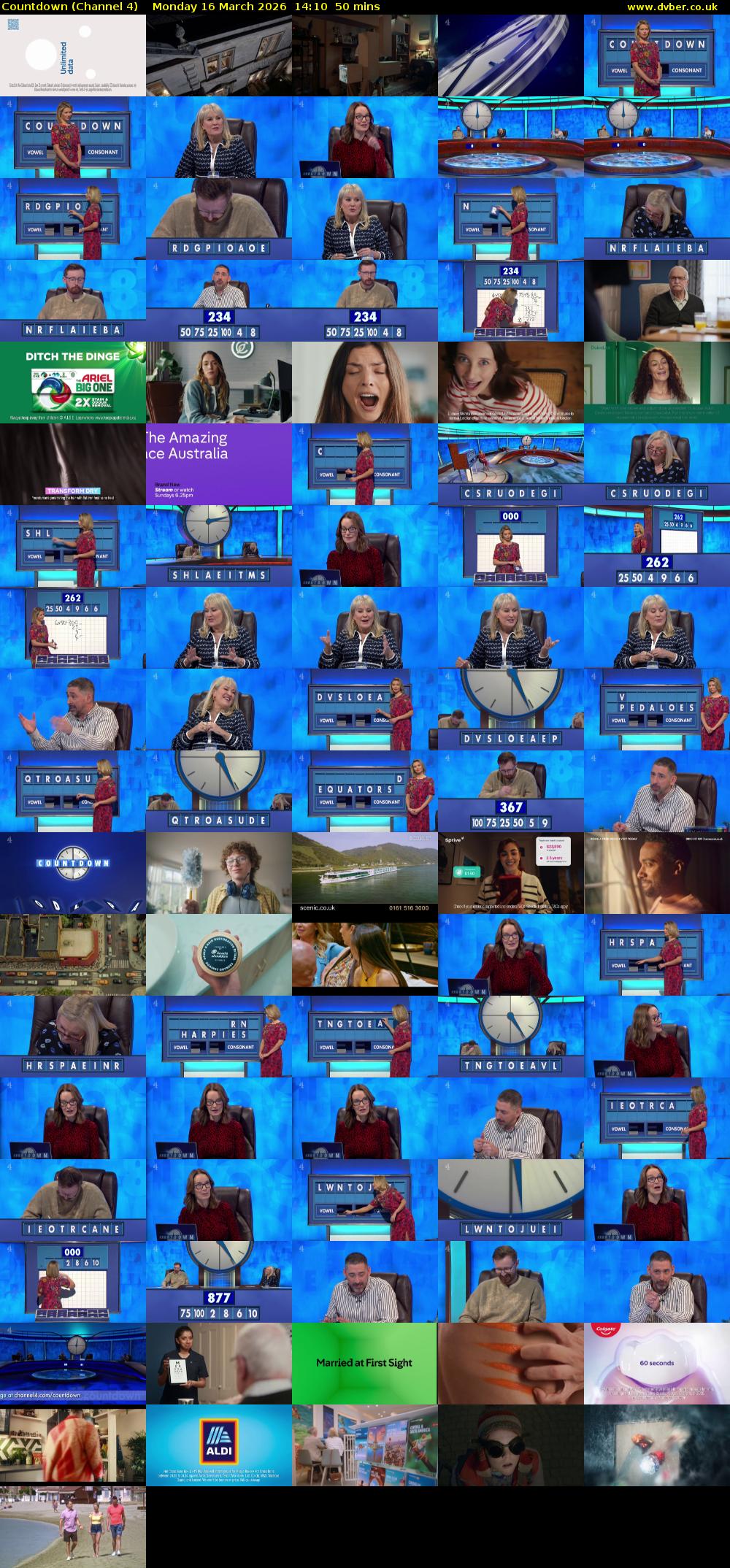 Countdown (Channel 4) Monday 16 March 2026 14:10 - 15:00