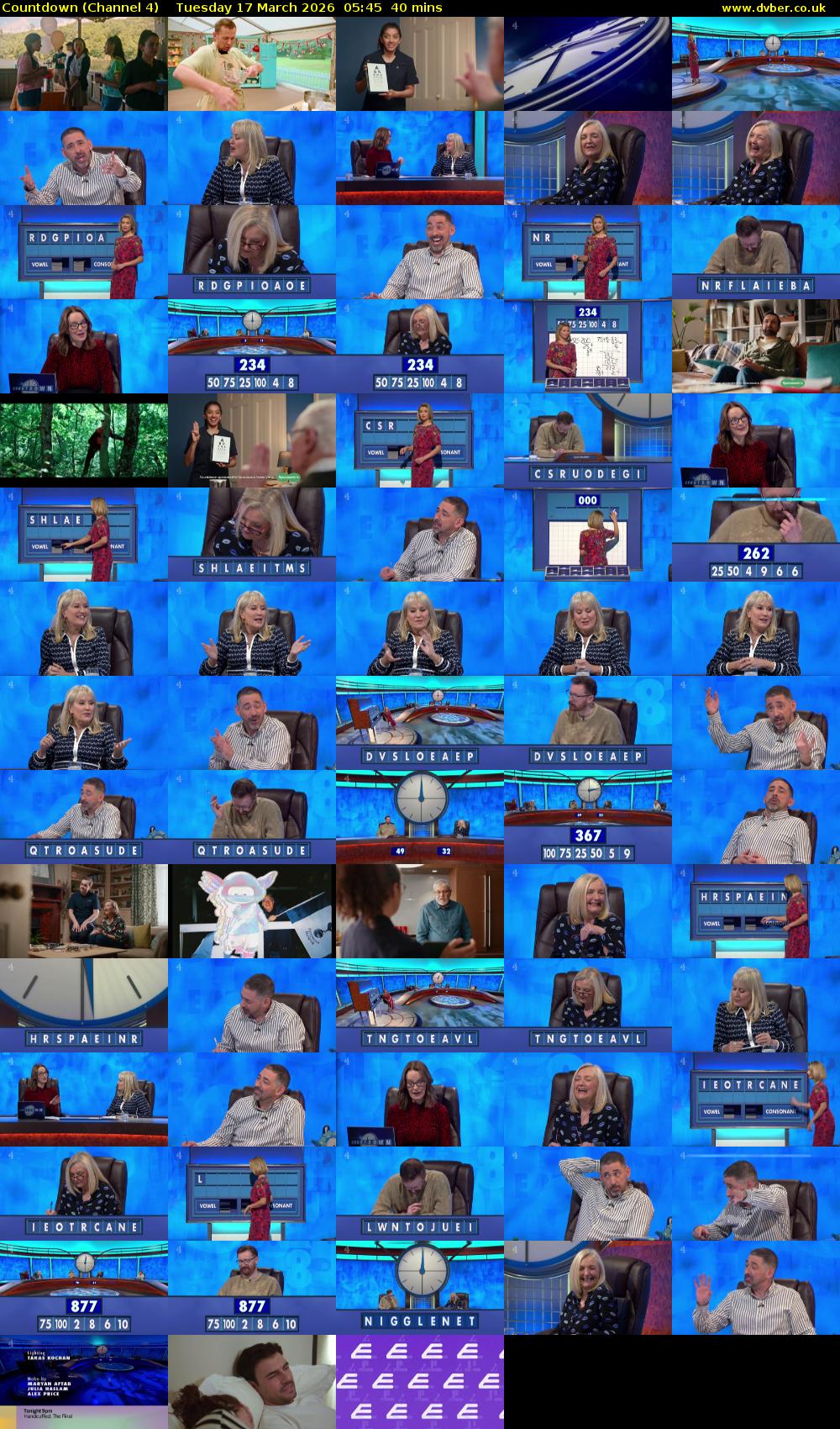 Countdown (Channel 4) Tuesday 17 March 2026 05:45 - 06:25