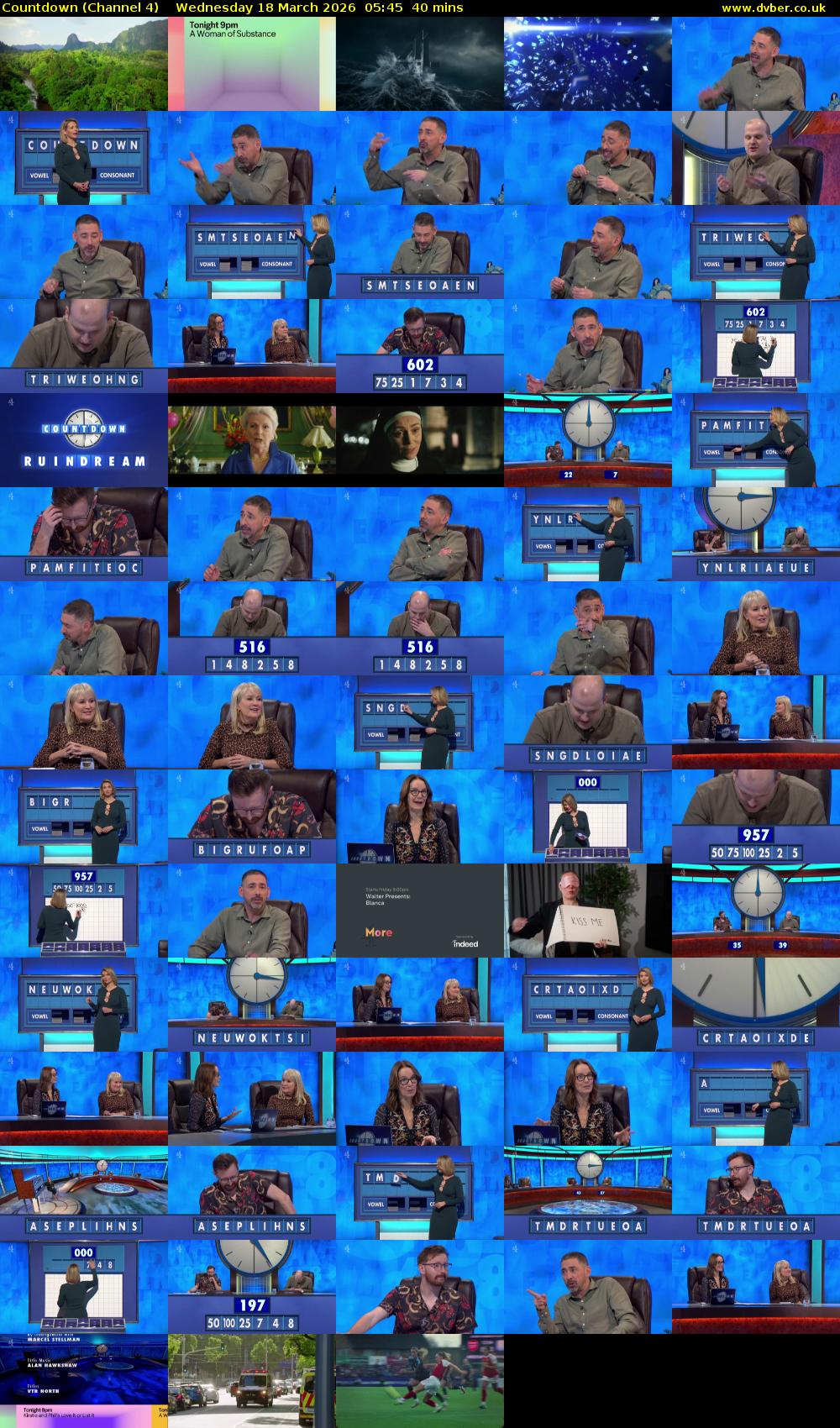 Countdown (Channel 4) Wednesday 18 March 2026 05:45 - 06:25