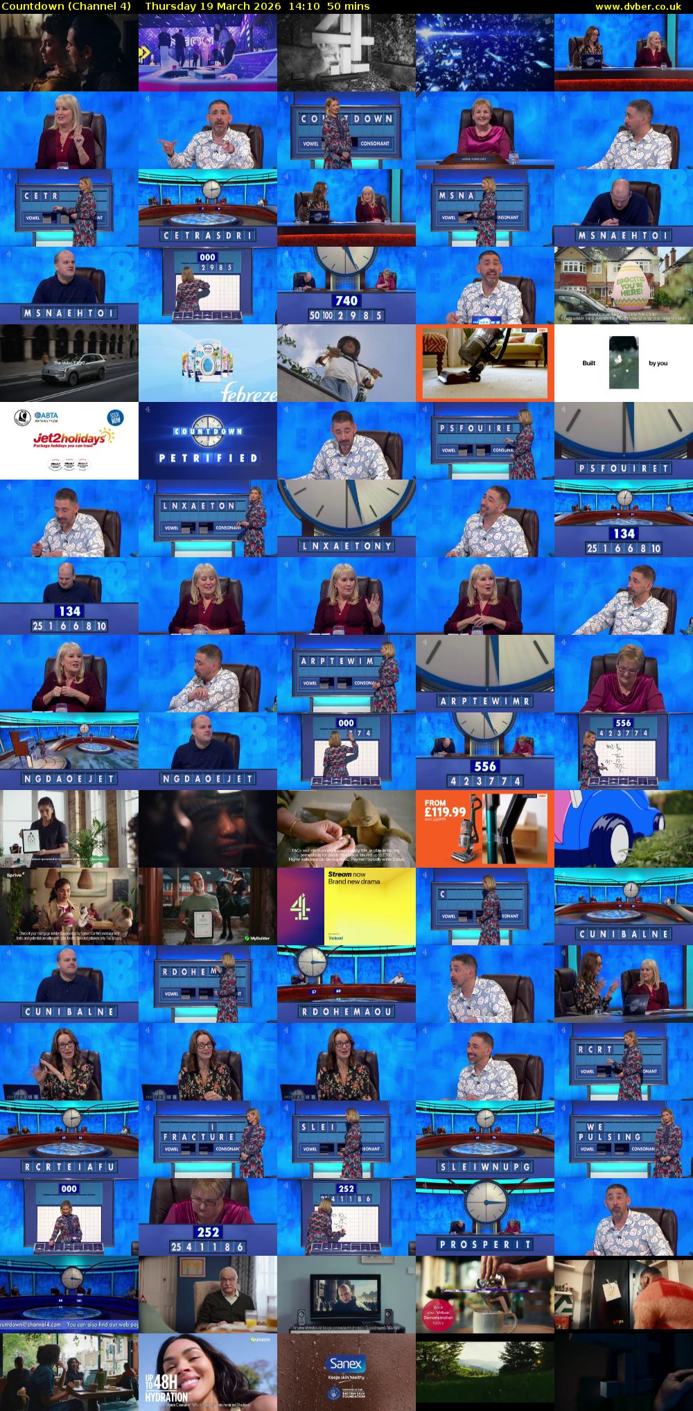 Countdown (Channel 4) Thursday 19 March 2026 14:10 - 15:00