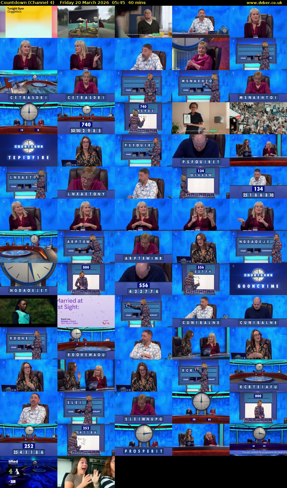 Countdown (Channel 4) Friday 20 March 2026 05:45 - 06:25