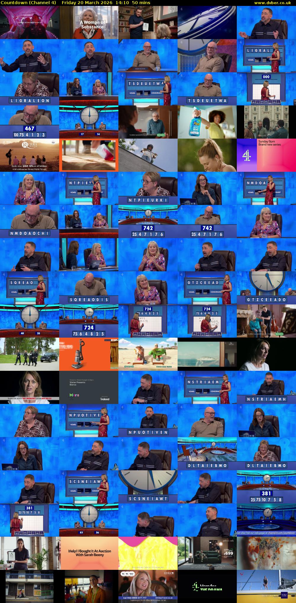 Countdown (Channel 4) Friday 20 March 2026 14:10 - 15:00