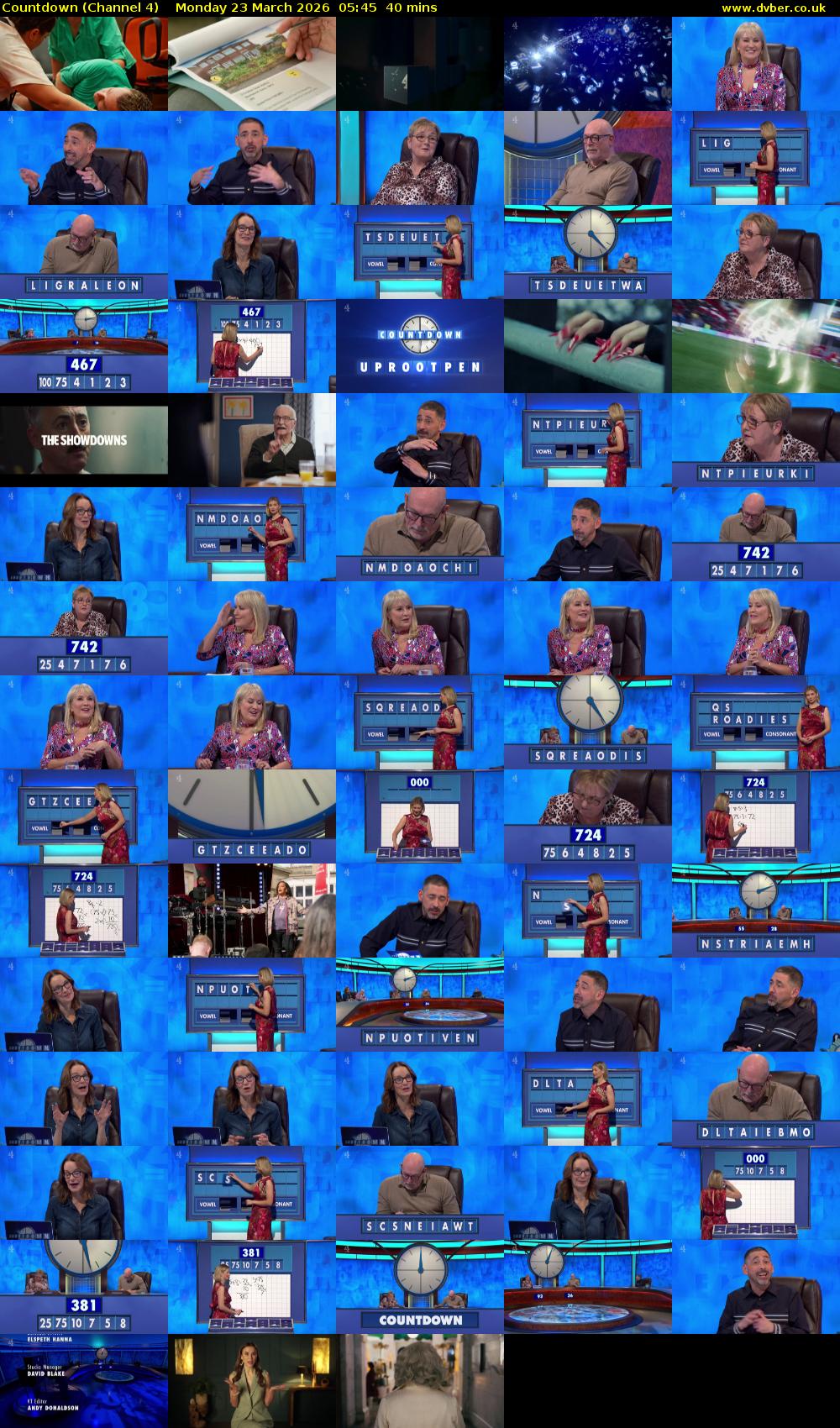 Countdown (Channel 4) Monday 23 March 2026 05:45 - 06:25
