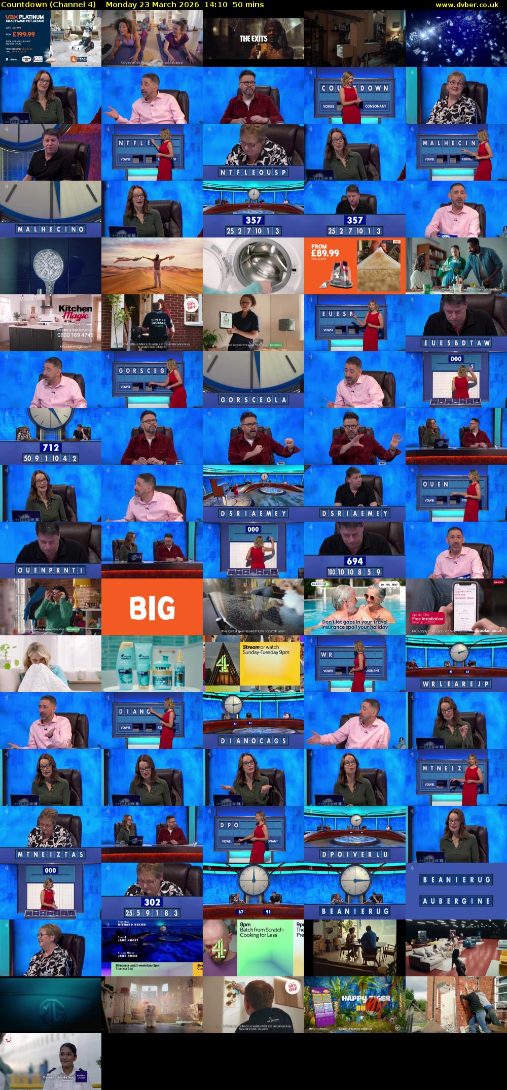 Countdown (Channel 4) Monday 23 March 2026 14:10 - 15:00