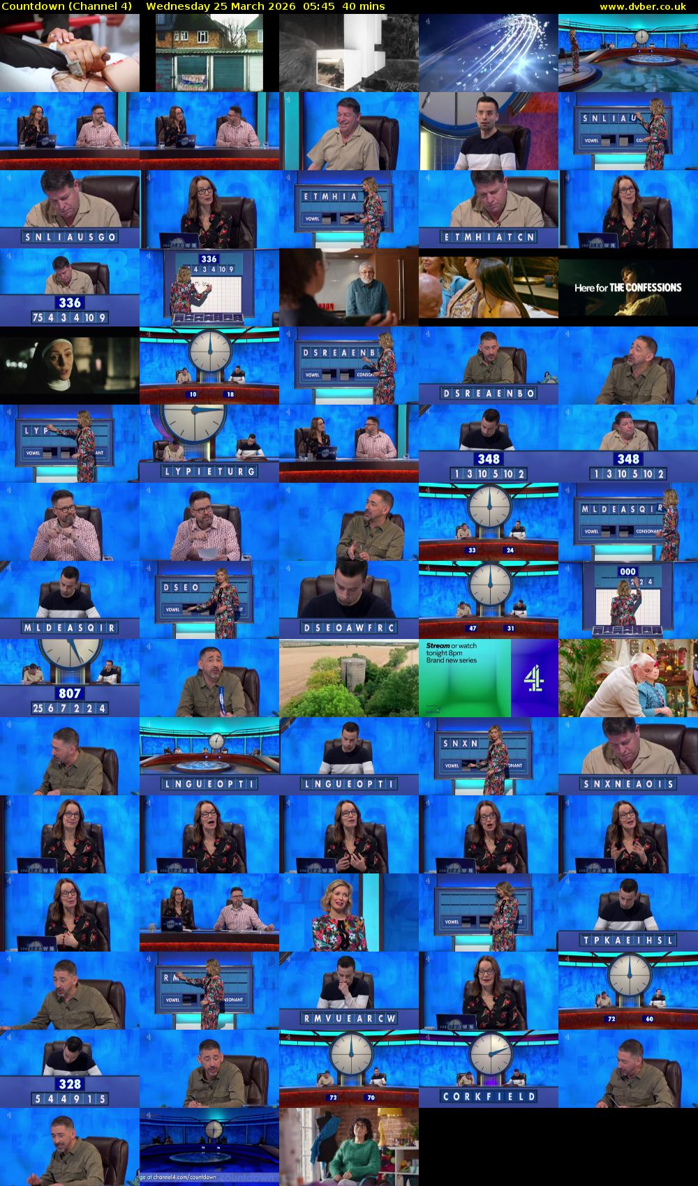 Countdown (Channel 4) Wednesday 25 March 2026 05:45 - 06:25