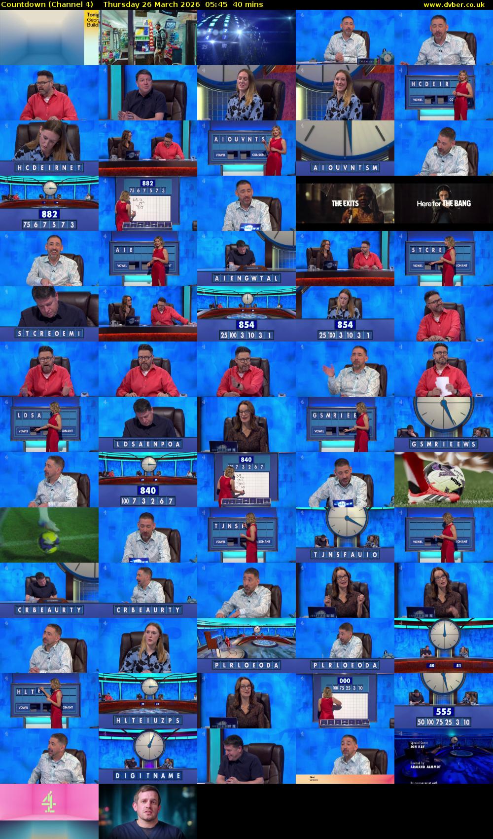 Countdown (Channel 4) Thursday 26 March 2026 05:45 - 06:25