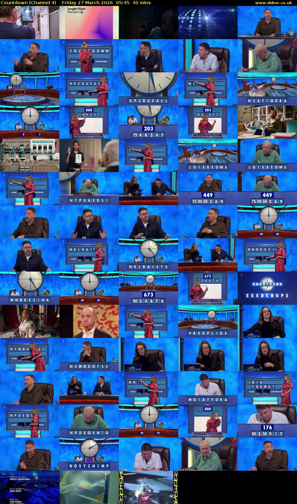 Countdown (Channel 4) Friday 27 March 2026 05:45 - 06:25