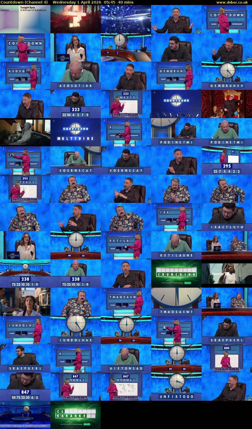 Countdown (Channel 4) Wednesday 1 April 2026 05:45 - 06:25