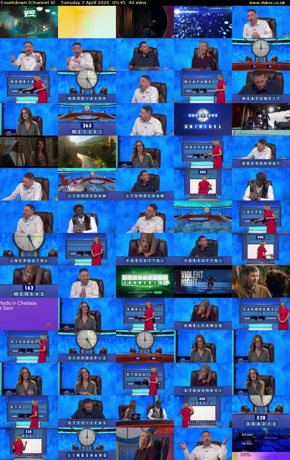 Countdown (Channel 4) Tuesday 7 April 2026 05:45 - 06:25