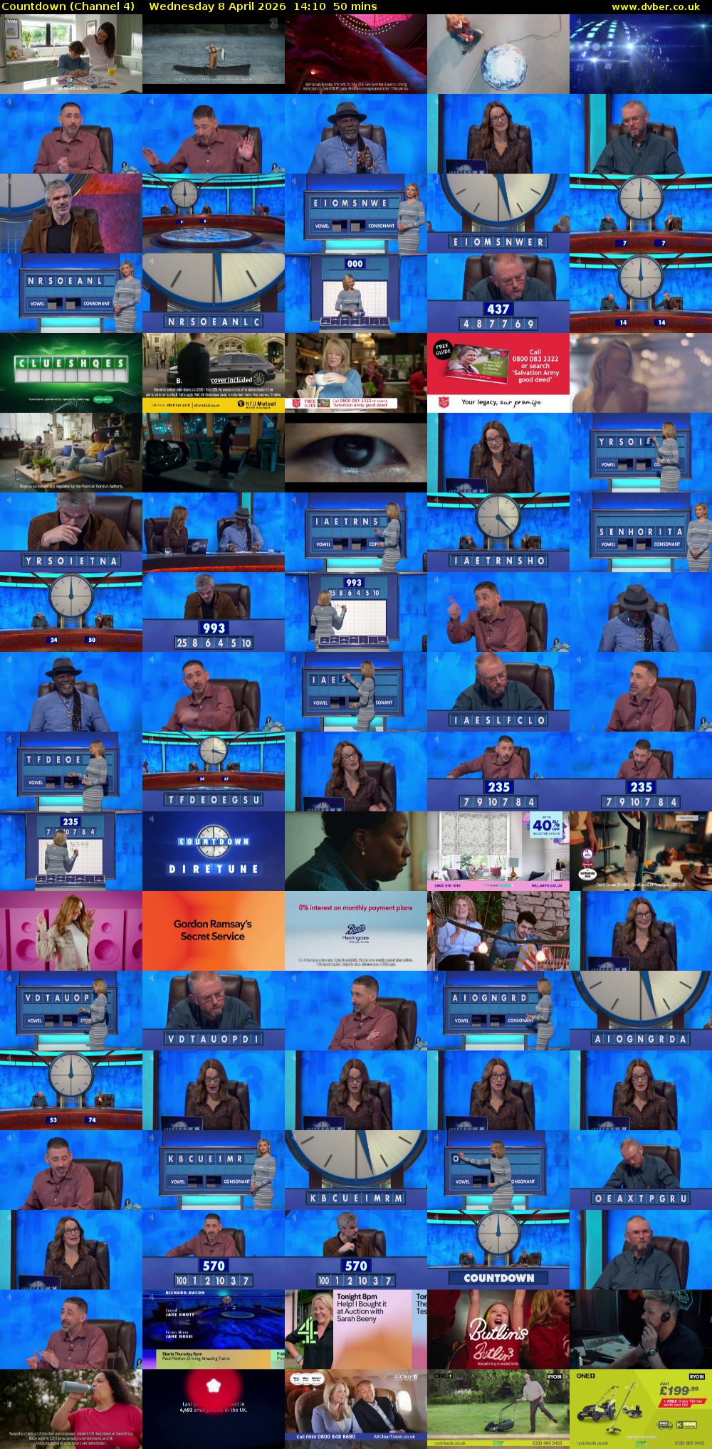 Countdown (Channel 4) Wednesday 8 April 2026 14:10 - 15:00