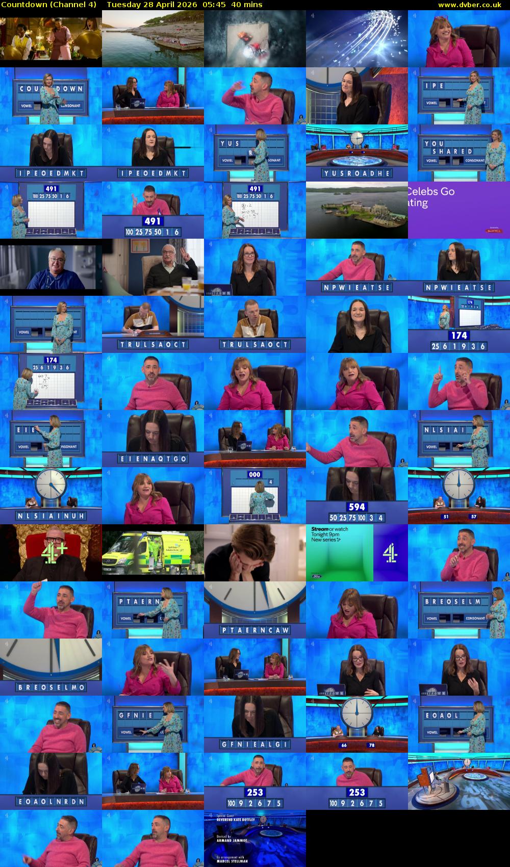 Countdown (Channel 4) Tuesday 28 April 2026 05:45 - 06:25
