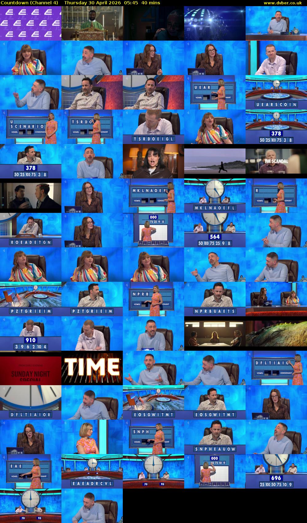 Countdown (Channel 4) Thursday 30 April 2026 05:45 - 06:25