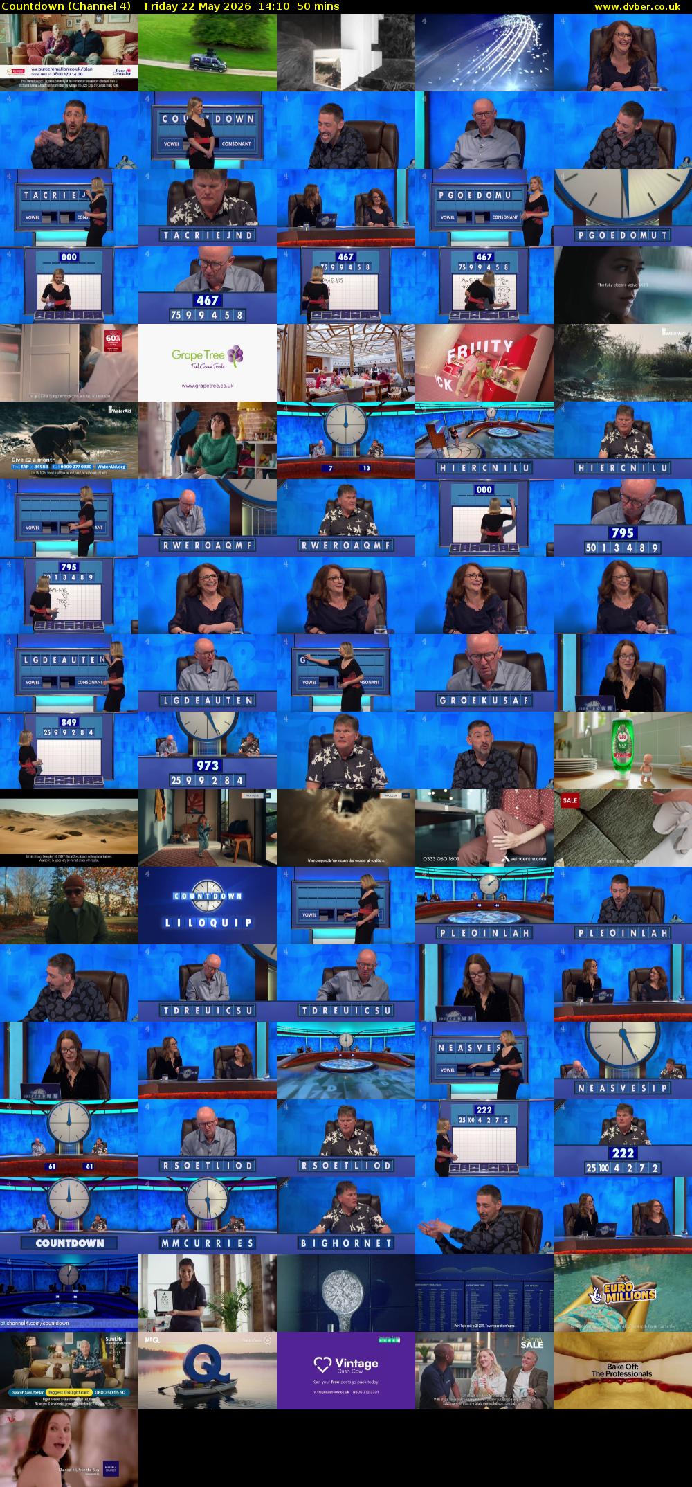 Countdown (Channel 4) Friday 22 May 2026 14:10 - 15:00