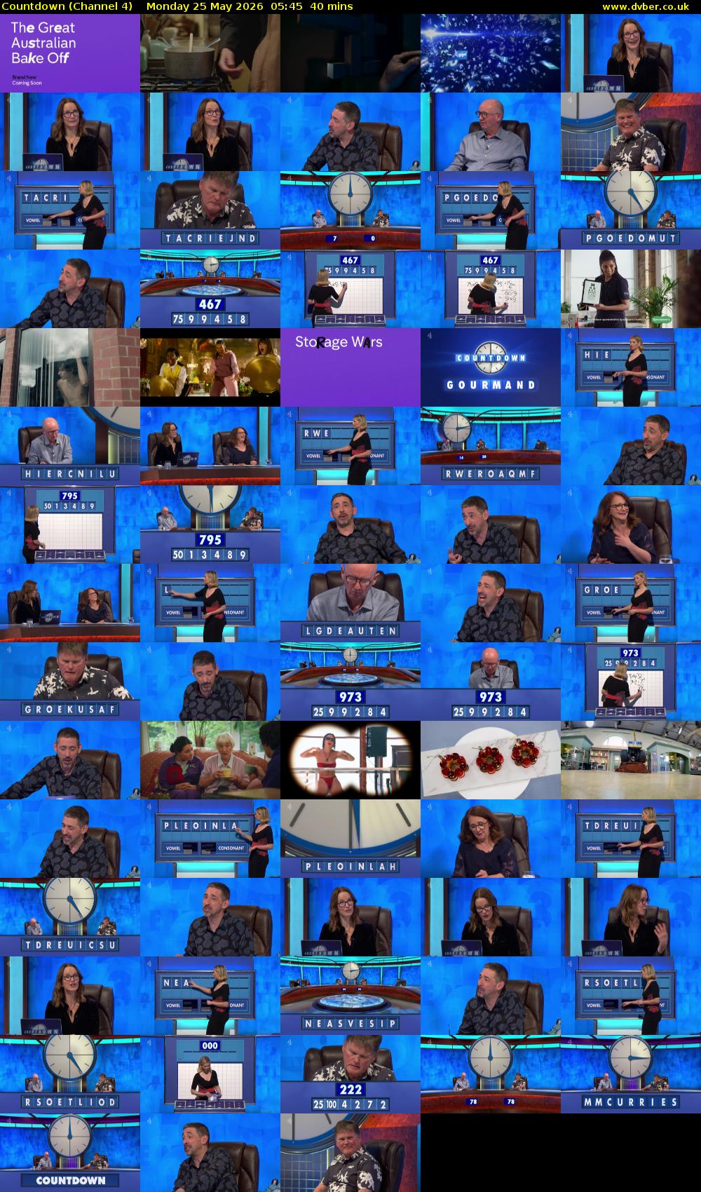 Countdown (Channel 4) Monday 25 May 2026 05:45 - 06:25