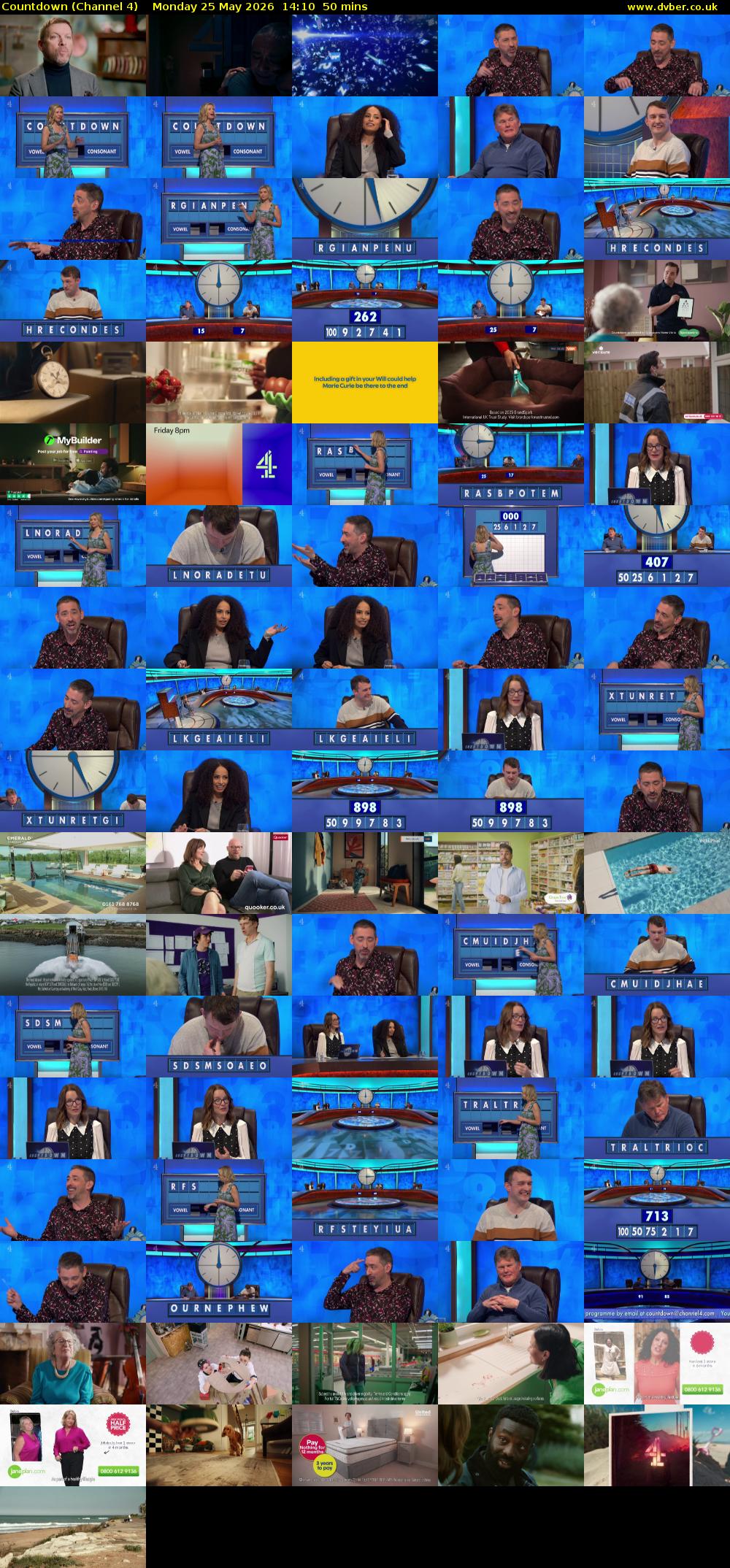 Countdown (Channel 4) Monday 25 May 2026 14:10 - 15:00