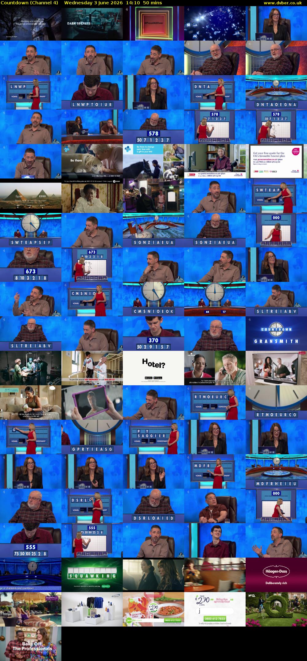 Countdown (Channel 4) Wednesday 3 June 2026 14:10 - 15:00