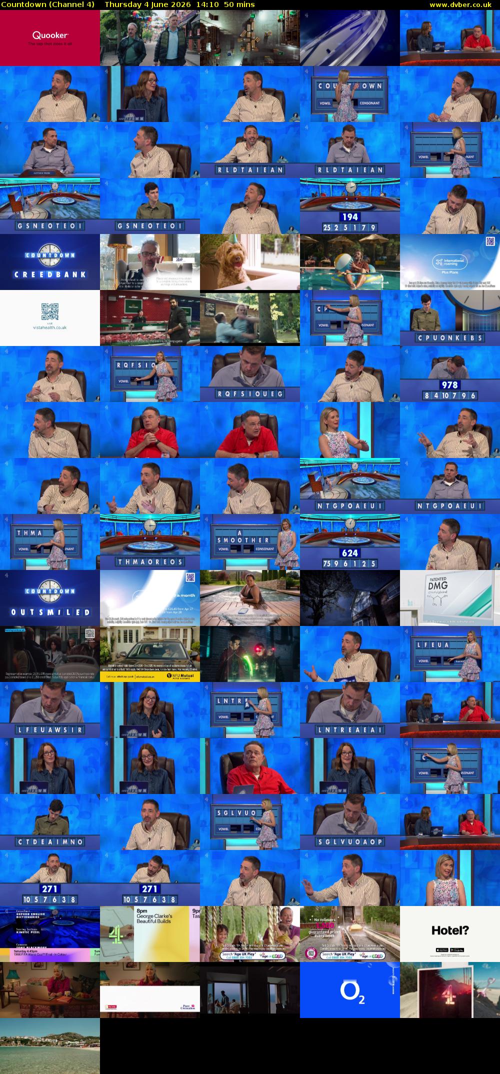 Countdown (Channel 4) Thursday 4 June 2026 14:10 - 15:00