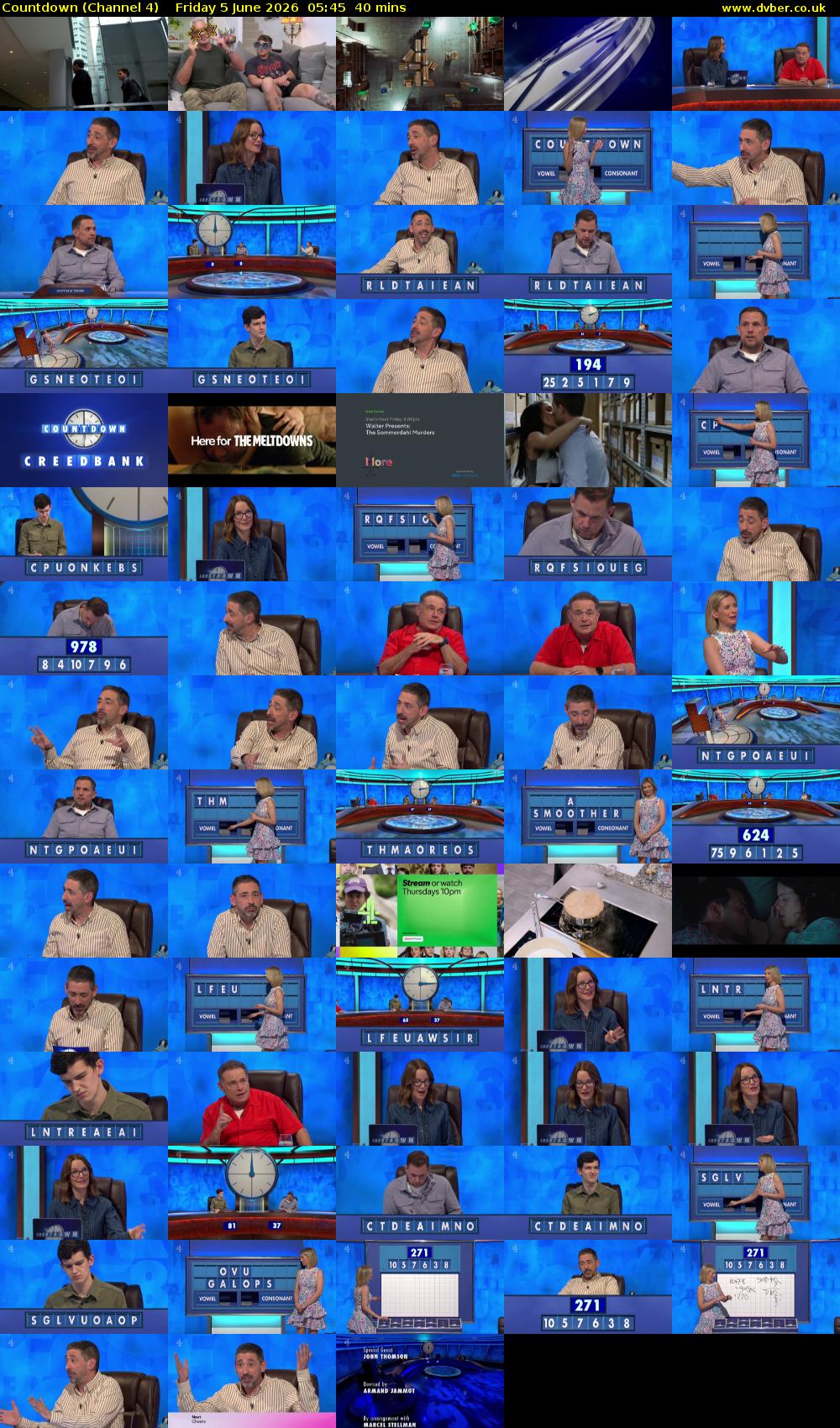 Countdown (Channel 4) Friday 5 June 2026 05:45 - 06:25