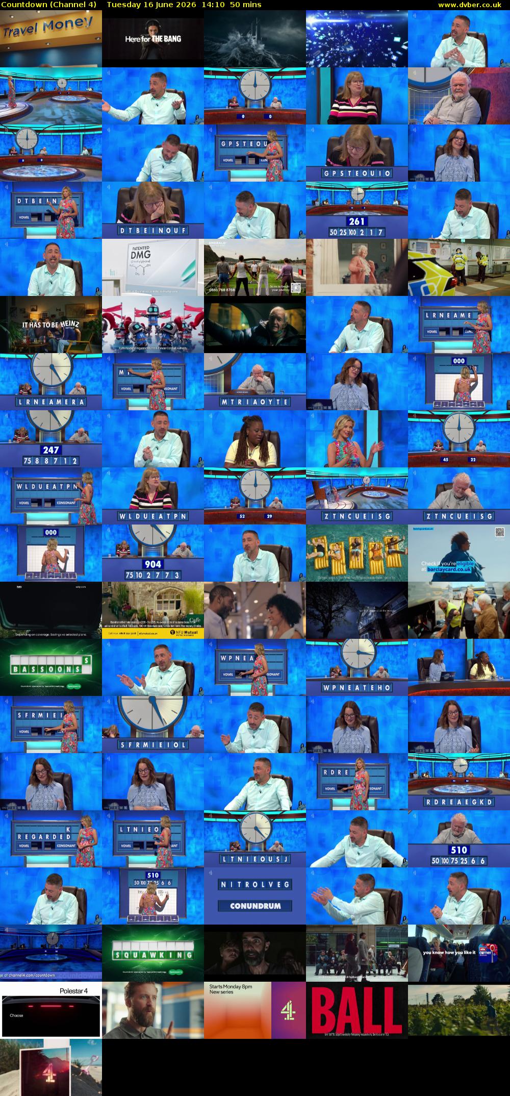 Countdown (Channel 4) Tuesday 16 June 2026 14:10 - 15:00