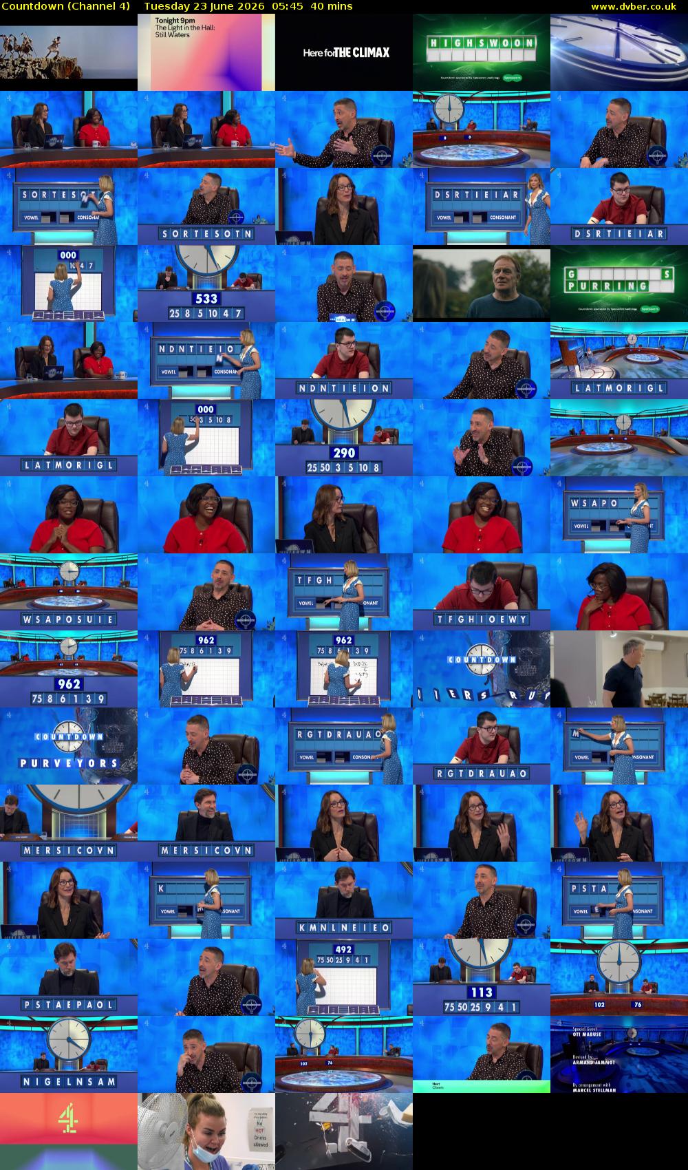 Countdown (Channel 4) Tuesday 23 June 2026 05:45 - 06:25