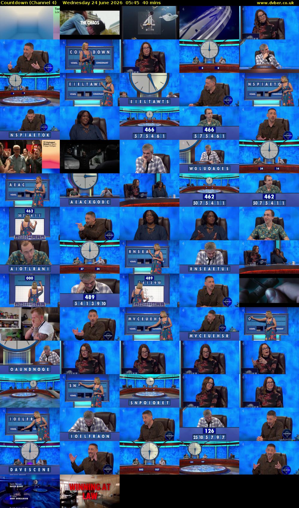 Countdown (Channel 4) Wednesday 24 June 2026 05:45 - 06:25