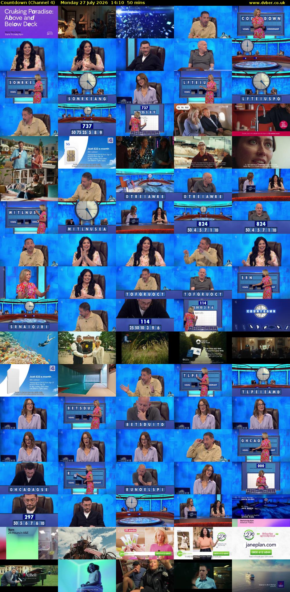 Countdown (Channel 4) Monday 27 July 2026 14:10 - 15:00