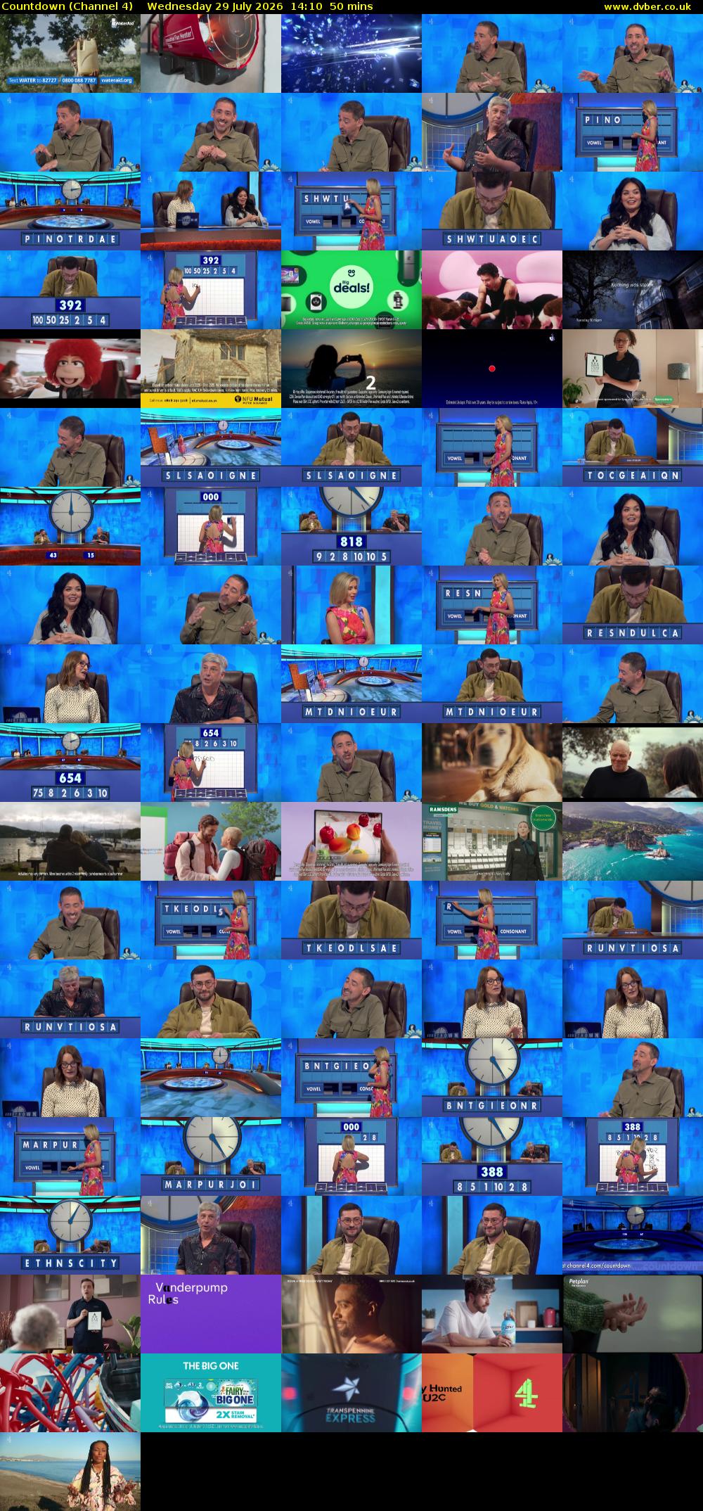 Countdown (Channel 4) Wednesday 29 July 2026 14:10 - 15:00