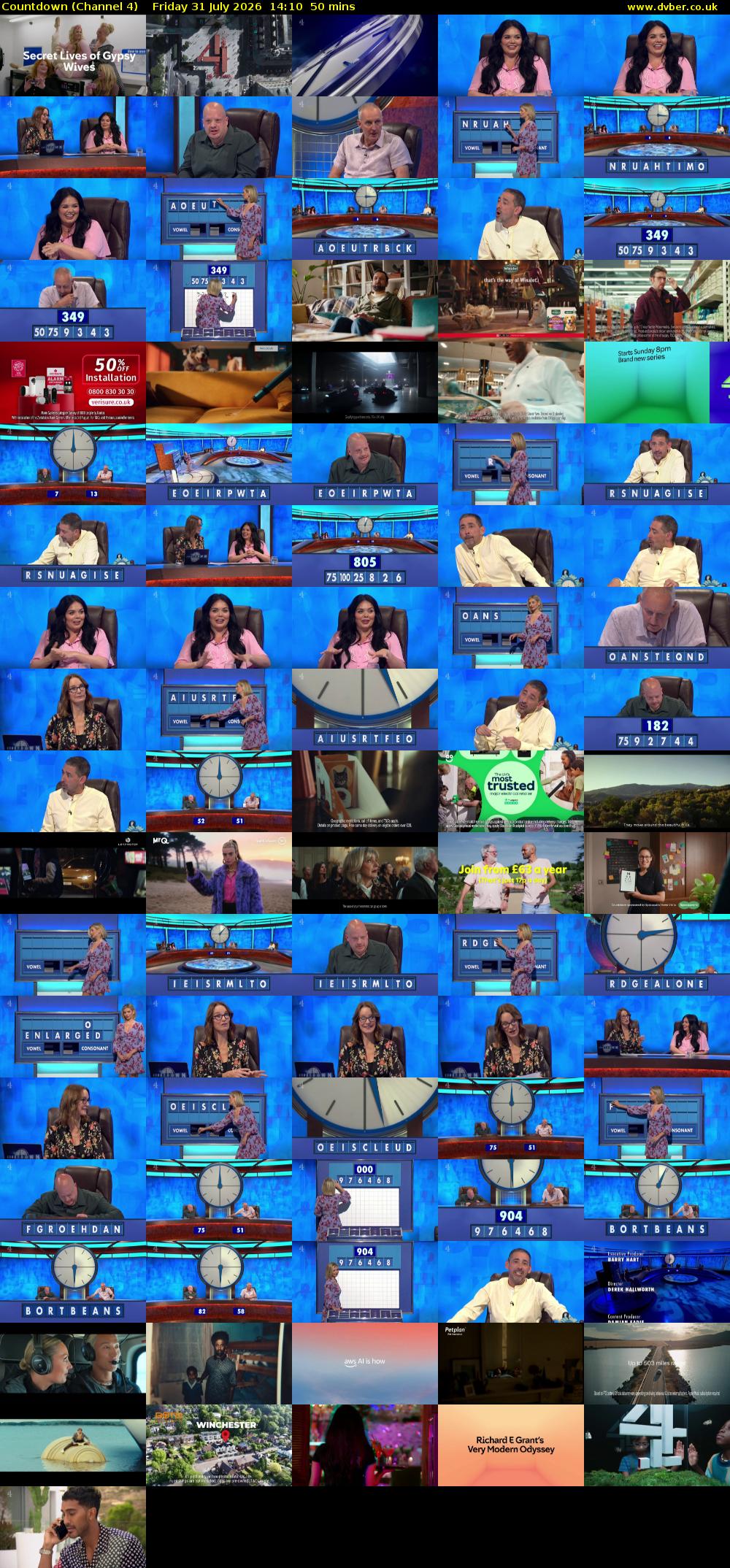 Countdown (Channel 4) Tuesday 4 August 2026 14:10 - 15:00