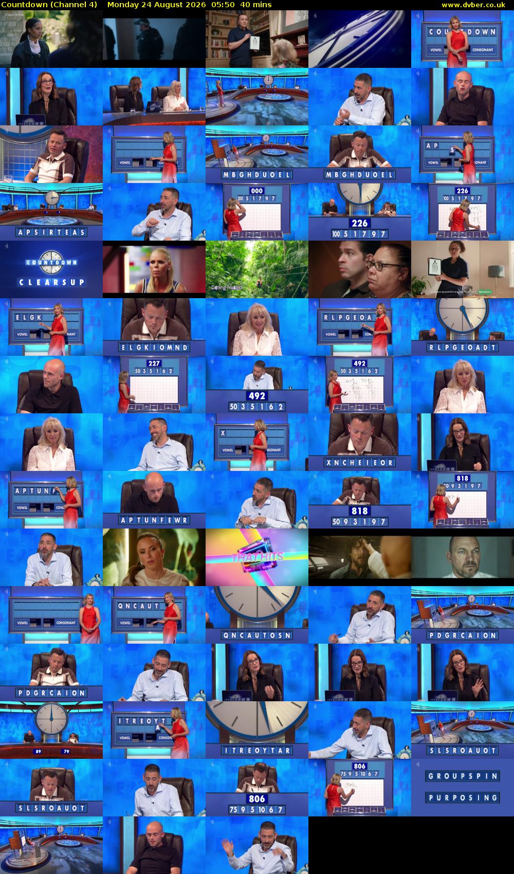 Countdown (Channel 4) Monday 24 August 2026 05:50 - 06:30