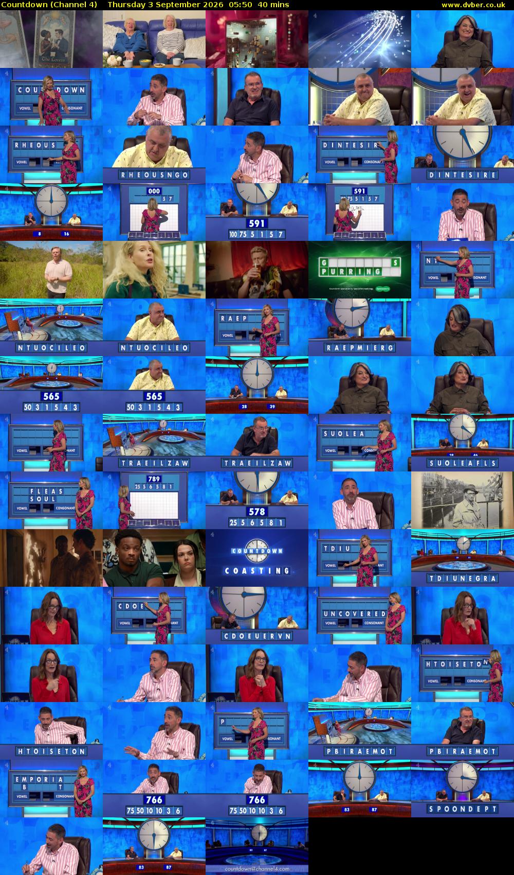 Countdown (Channel 4) Thursday 3 September 2026 05:50 - 06:30