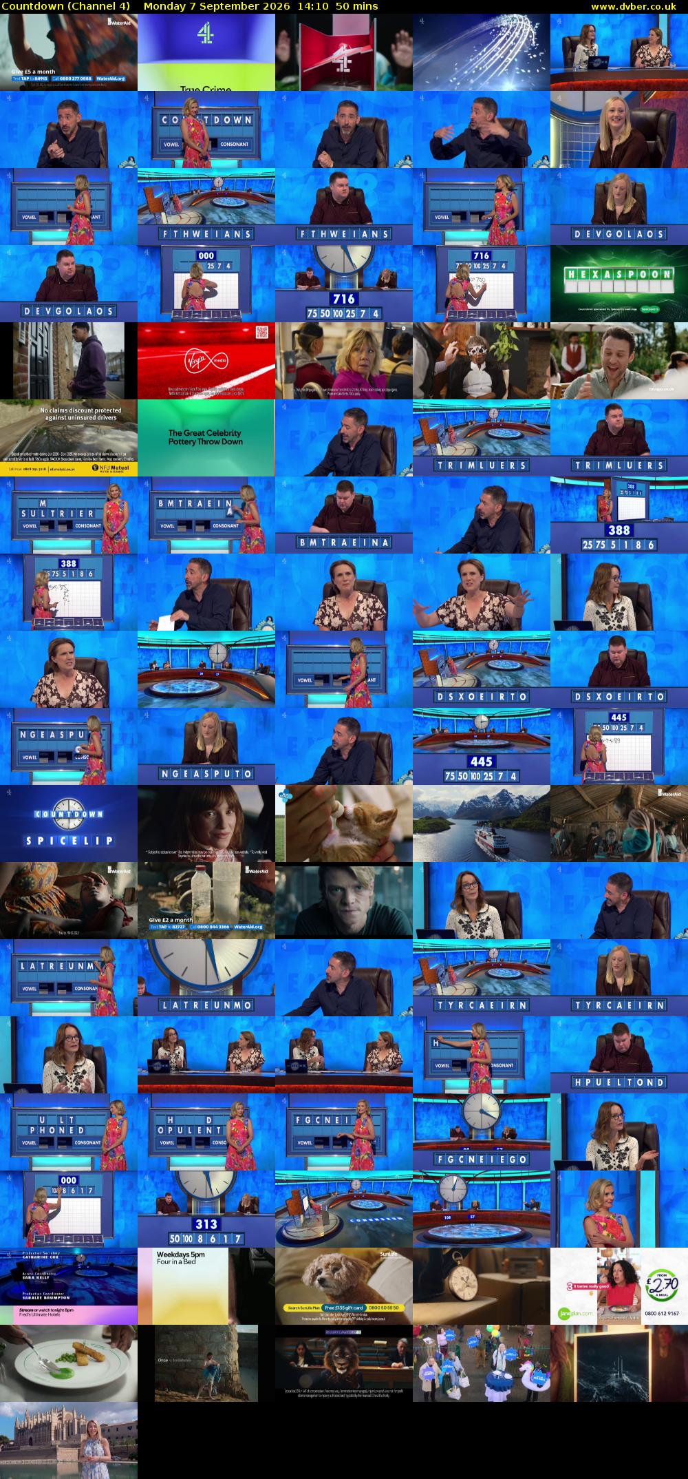 Countdown (Channel 4) Monday 7 September 2026 14:10 - 15:00
