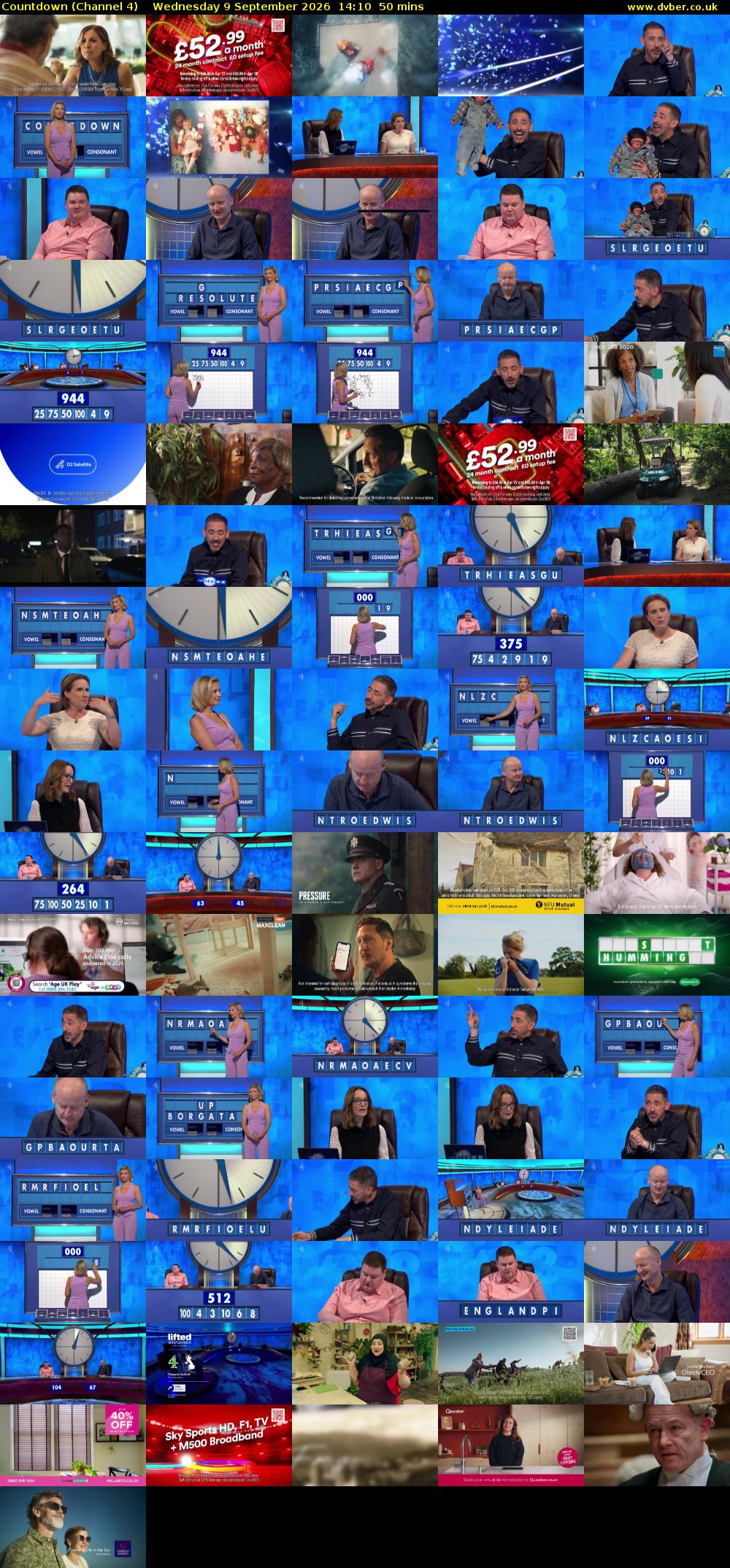 Countdown (Channel 4) Wednesday 9 September 2026 14:10 - 15:00