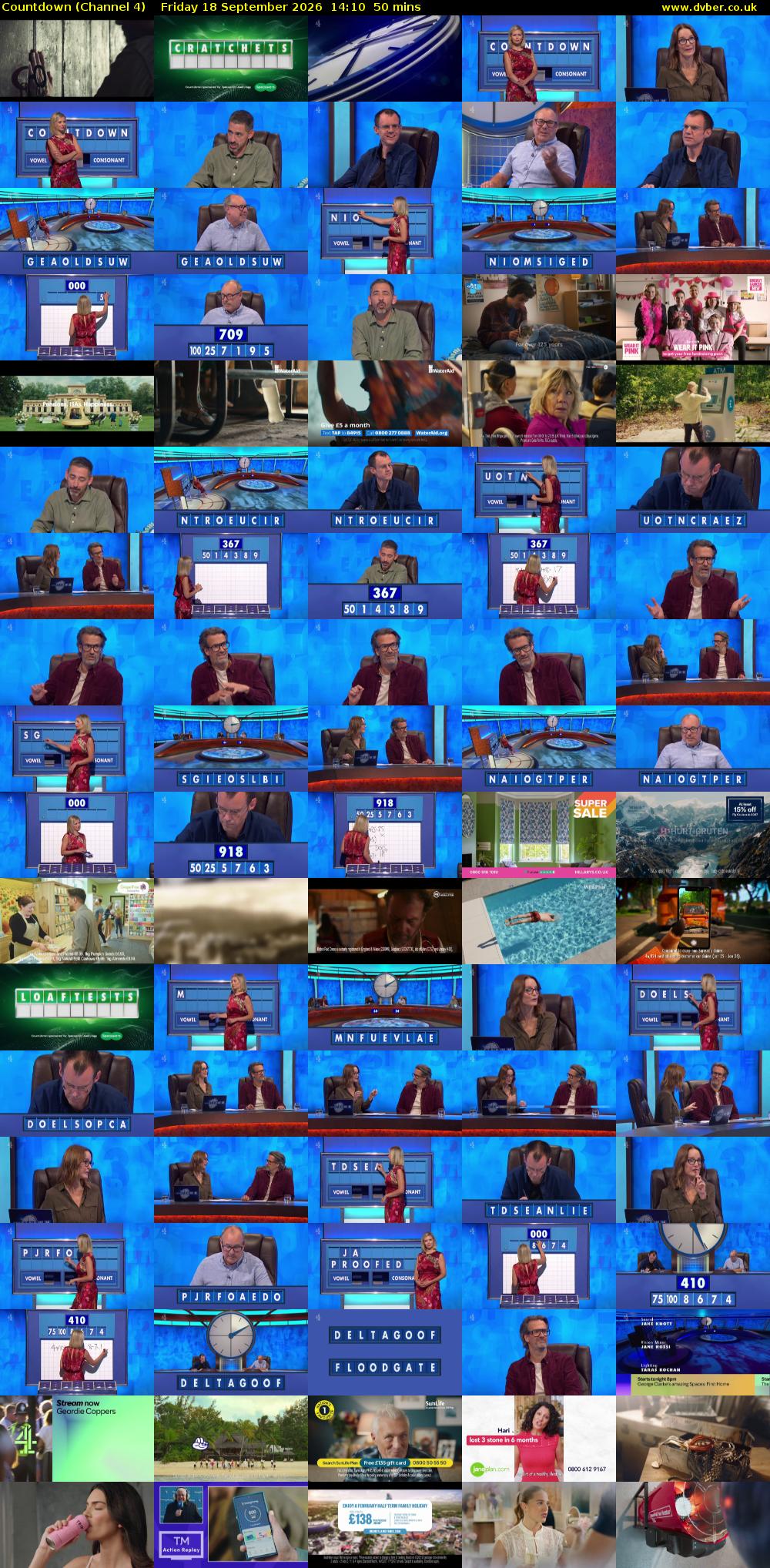 Countdown (Channel 4) Friday 18 September 2026 14:10 - 15:00