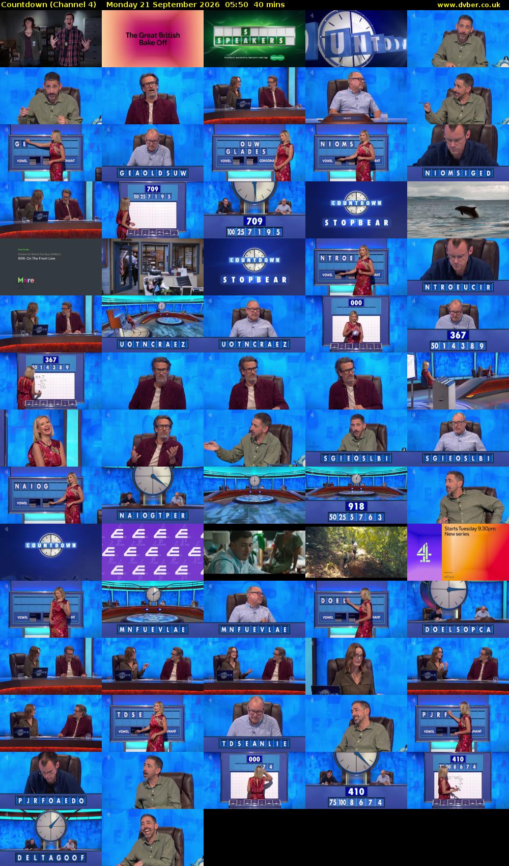 Countdown (Channel 4) Monday 21 September 2026 05:50 - 06:30