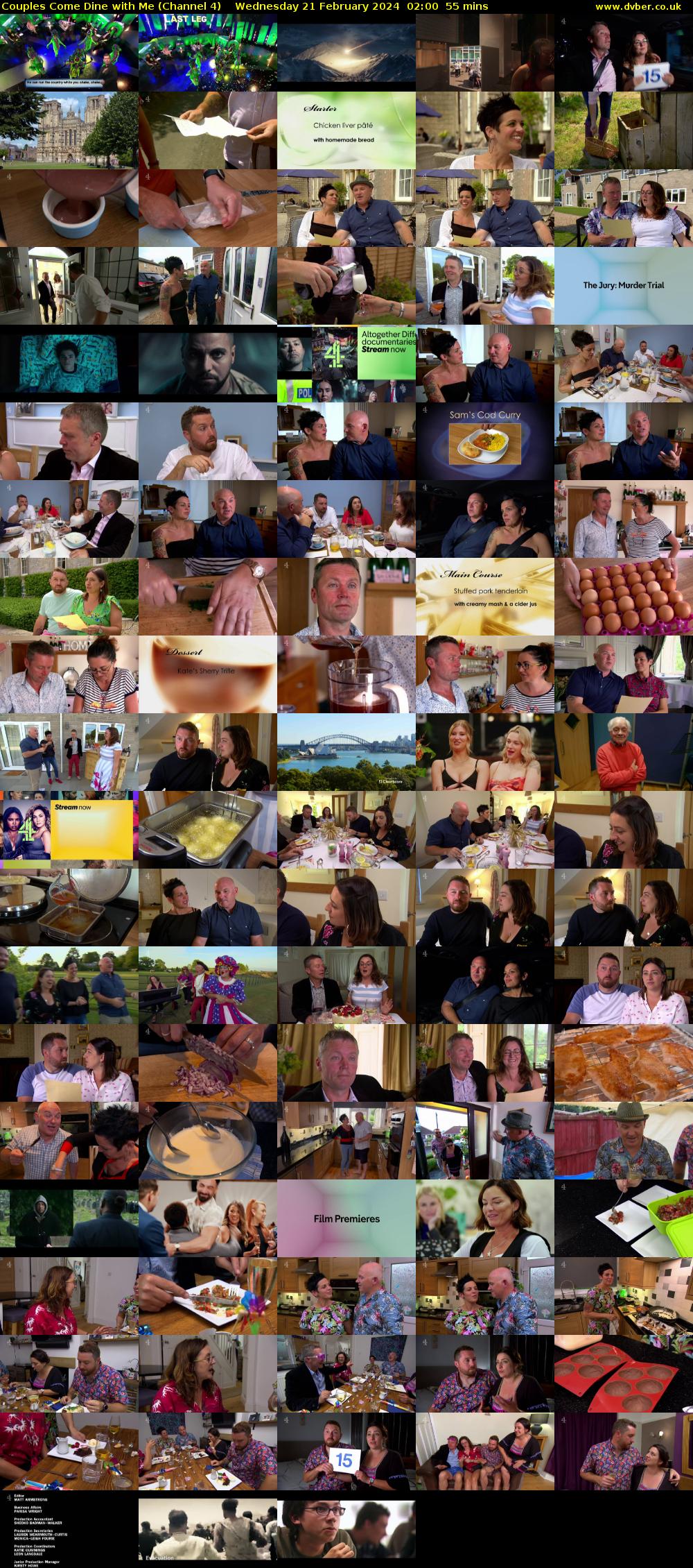 Couples Come Dine with Me (Channel 4) Wednesday 21 February 2024 02:00 - 02:55
